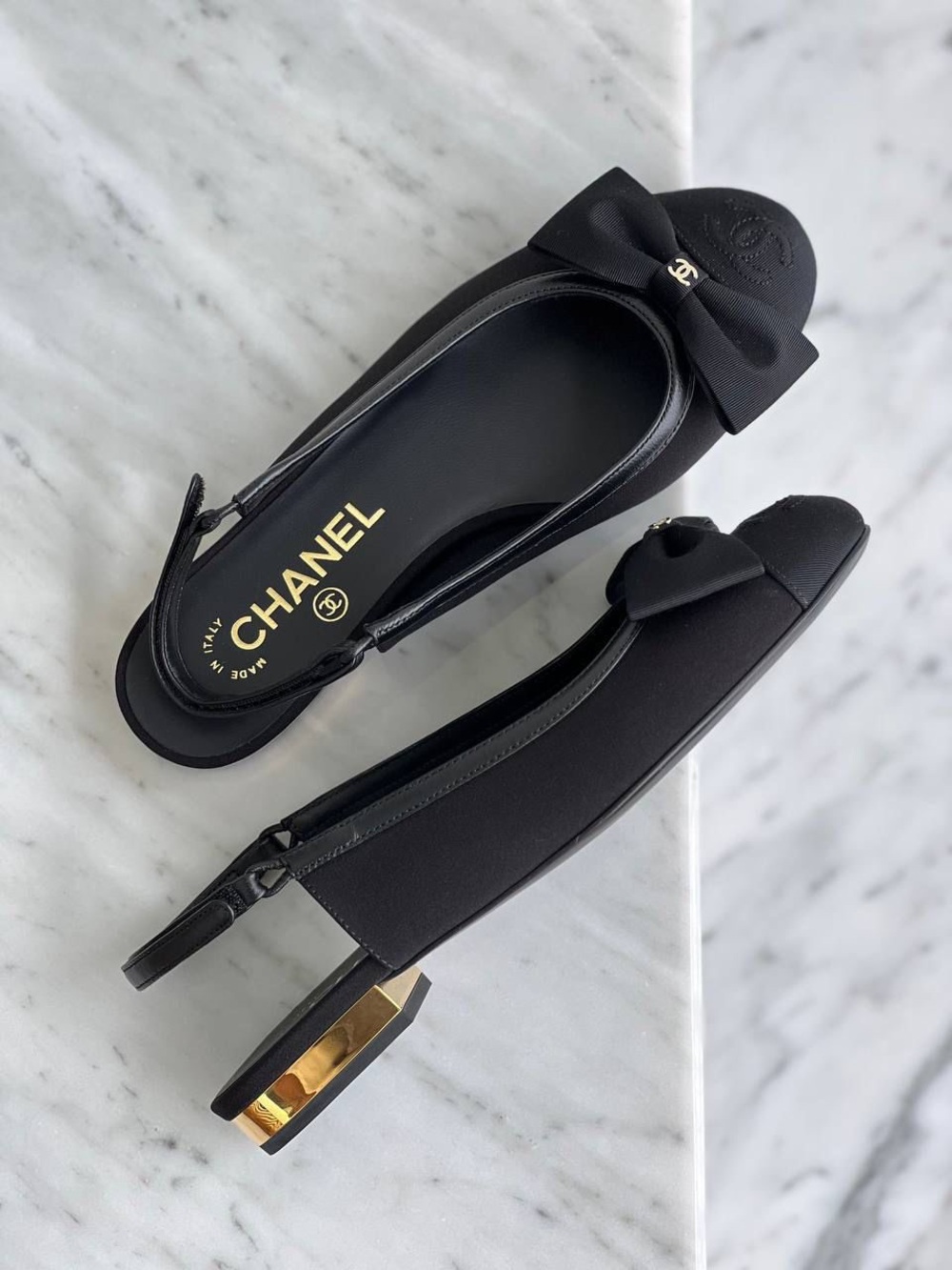 Chanel Slingback Ballerinas with Bow New with box